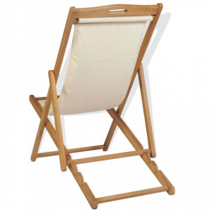 Scaun de exterior, crem, 56 x 105 x 96 cm, lemn de tec - V43802V - Img 4