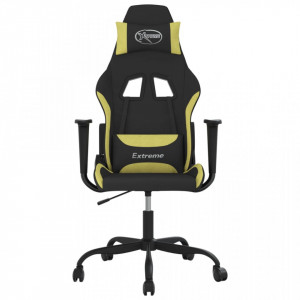 Scaun de gaming cu masaj, negru și verde deschis, textil - V345475V - Img 3