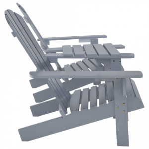 Scaun de gradina Adirondack, gri, lemn masiv de brad - V310068V - Img 3