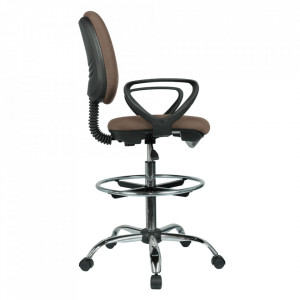 Scaun de lucru ridicat, maro și negru, 62x57x116-137 cm - TP297301 - Img 3