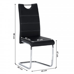 Scaun dining, negru / cusături deschise la culoare - TP182221 - Img 16
