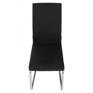 Scaun dining, piele ecologică neagră, albă/crom - TP182191 - Img 14