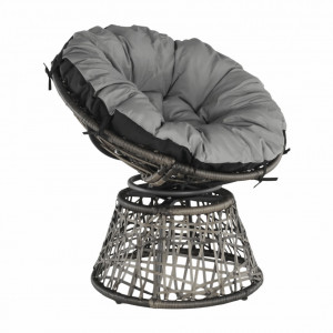 Scaun pivotant, fotoliu rotativ cu pernă, gri, 91x90 cm - TP258663 - Img 14
