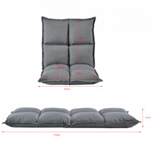 Scaun podea, 110 x 55 x 11 cm, gri deschis, reglabil in 5 trepte - P65760489 - Img 2