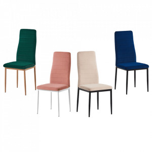 Scaun, ţesătură catifea bej / metal negru - TP285403 - Img 2