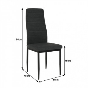 Scaun, textil gri închis/metal negru - TP201236