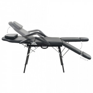 Scaun tratament facial, piele artificiala, 185x78x76 cm, negru - V110161V - Img 3