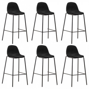 Scaune de bar, 6 buc., negru, material textil - V279665V - Img 1