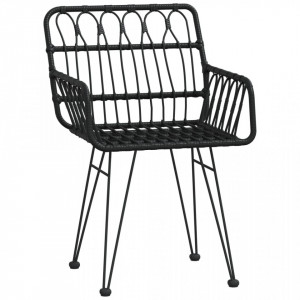 Scaune de grădină cu cotiere 2 buc. negru 56x64x80 cm ratan PE - V319427V - Img 3