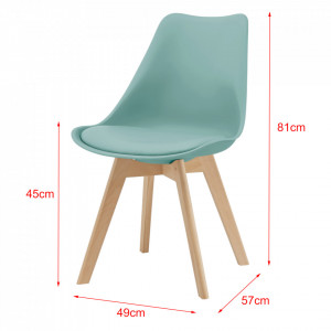 Scaune design, set 2 buc, 81 x 49 x 57 cm, verde - P67291232 - Img 3