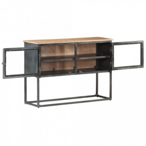 Servantă, 100x30x70 cm, gri, lemn masiv de acacia - V323502V - Img 3