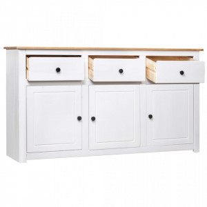 Servanta, alb, 135 x 40 x 80 cm, lemn masiv de pin, gama Panama - V282705V - Img 3