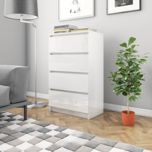 Servanta, alb extralucios, 60 x 35 x 98,5 cm, PAL - V800537V - Img 1