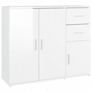 Servantă, alb extralucios, 91x29,5x75 cm, lemn prelucrat - V823271V