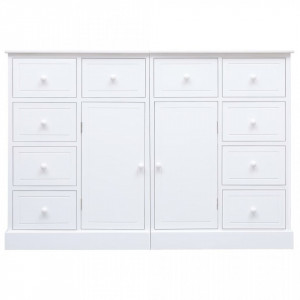Servanta cu 10 sertare, alb, 113 x 30 x 79 cm, lemn - V284177V - Img 4