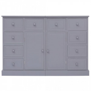 Servanta cu 10 sertare, gri, 113 x 30 x 79 cm, lemn - V284176V - Img 4
