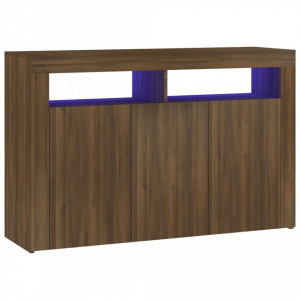 Servantă cu lumini LED, stejar maro, 115,5x30x75 cm - V815734V