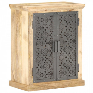 Servanta cu usi de otel, 60 x 35 x 75 cm, lemn masiv de mango - V289094V