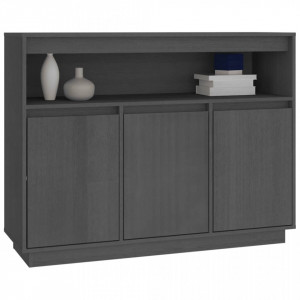 Servantă, gri, 104,5x34x80 cm, lemn masiv de pin - V814391V - Img 4