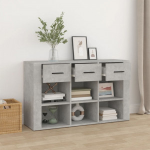 Servantă, gri beton, 100x30x59,5 cm, lemn compozit - V821008V - Img 3