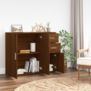 Servantă, stejar maro, 91x29,5x75 cm, lemn prelucrat - V823276V - Img 3