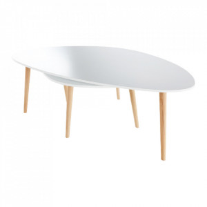 Set 2 măsuţe de cafea, alb și fag, 116x45x66 cm - TP255656 - Img 11
