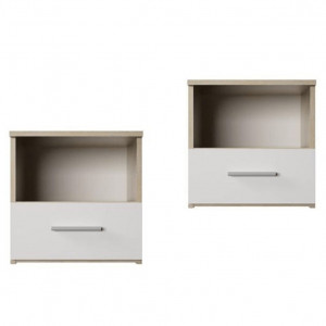 Set 2 noptiere, sonoma si alb, 41x40x38 cm - TP131888