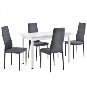 Set bucatarie masa cu 4 scaune ,alb/gri - P61814287 - Img 1