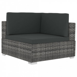 Set canapele de gradina cu perne, 4 piese, gri, poliratan - V47270V - Img 4