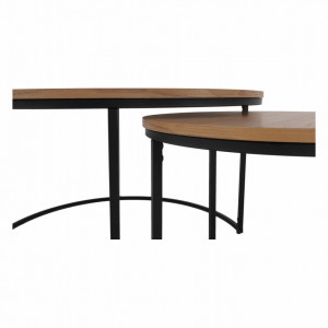 Set de 2 măsuţe de cafea, stejar și negru, 80x45 cm, 50x40 cm - TP261524 - Img 8
