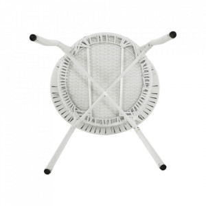 Set de grădină din ratan cu 3 piese, 1 măsuţă şi 2 scaune, alb - TP254779 - Img 19
