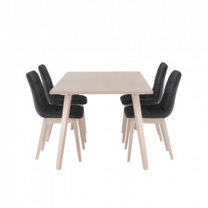 Set de masă, culoarea fag deschis / ţesătura gri, pentru 4 persoane - TP291511 - Img 14