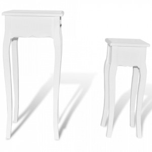 Set de mese laterale suprapuse cu sertar, 2 piese, alb - V241146V - Img 4
