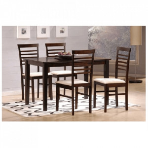 Set dining, culoarea nuc/material bej, 1+4 - TP189747 - Img 6
