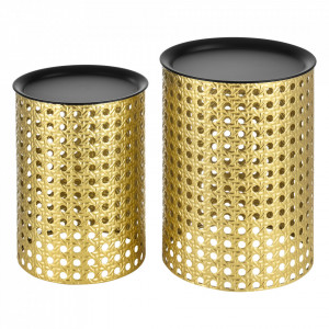 Set doua masute cafea cu blat detasabil, negru/auriu - P73583785 - Img 4