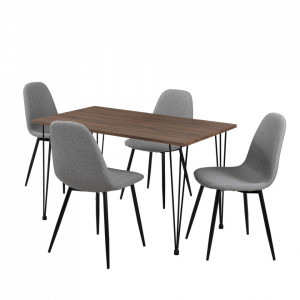 Set masa bucatarie cu 4 scaune, efect lemn/gri - P54792272 - Img 2