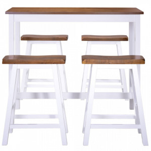 Set masă și scaune de bar, 5 piese, lemn masiv - V275232V - Img 4