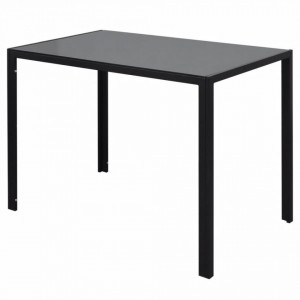 Set masa si scaune de bucatarie 7 piese alb si negru - V242988V - Img 3