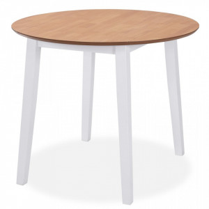 Set mobilier bucatarie, 3 piese, MDF si lemn de hevea, alb - V274942V - Img 2