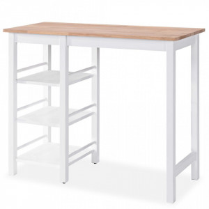Set mobilier de bar, 3 piese, MDF, alb - V245364V - Img 3