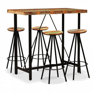 Set mobilier de bar, 5 piese, lemn masiv reciclat - V275143V - Img 1
