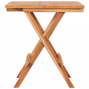 Set mobilier de bistro pliabil, 3 piese, lemn masiv de tec - V48997V - Img 3