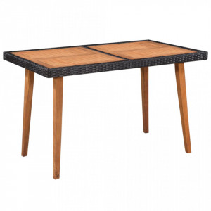 Set mobilier de exterior, 5 piese, negru si maro, poliratan - V44075V - Img 2
