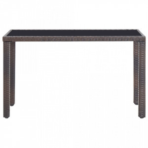 Set mobilier de exterior cu perne, 5 piese, maro, poliratan - V42525V - Img 4
