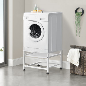 Suport masina de spalat cu raft extensibil 63 x 54 x 41 cm otel/alb - P71891046 - Img 1