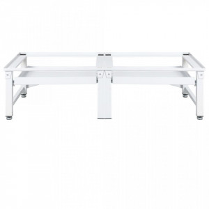 Suport mașină de spălat/uscător, cu rafturi retractabile, alb - V51196V - Img 3