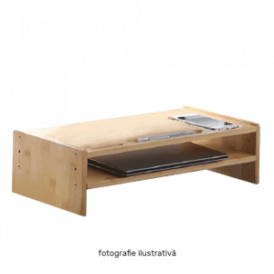 Suport monitor, bambus, alb, 52 cm - TP300681 - Img 2