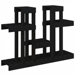 Suport pentru plante, negru, 104,5x25x77,5cm, lemn masiv de pin - V822101V
