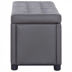 Taburet de depozitare, gri, 87,5 cm, piele artificiala - V281373V - Img 4