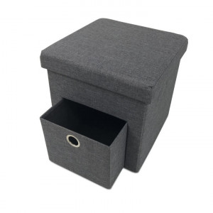Taburet, scăunel cu spaţiu pentru depozitare, gri, 37x37x38 - TP221280 - Img 10